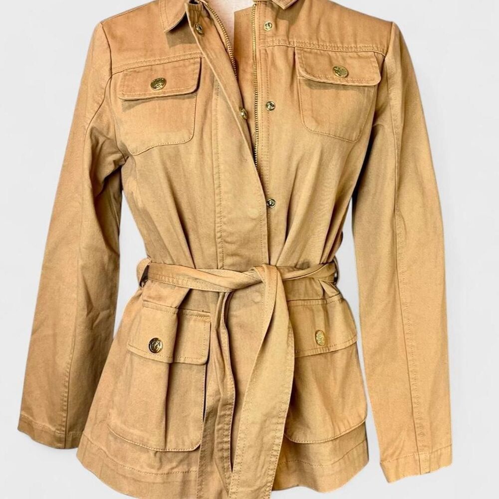 NWT Draper James Tan/Camel Utility Field Jacket With Belt Women's XS